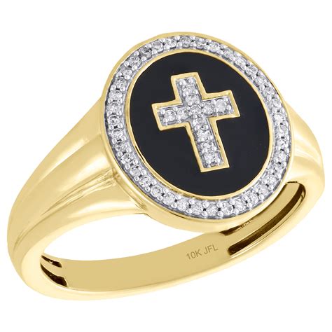 10K GOLD ROUND DIAMOND CROSS STATEMENT RING 2.25 